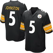 Black Youth Cameron Johnston Pittsburgh Steelers Game Team Color Jersey