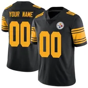 Black Youth Custom Pittsburgh Steelers Limited Color Rush Jersey