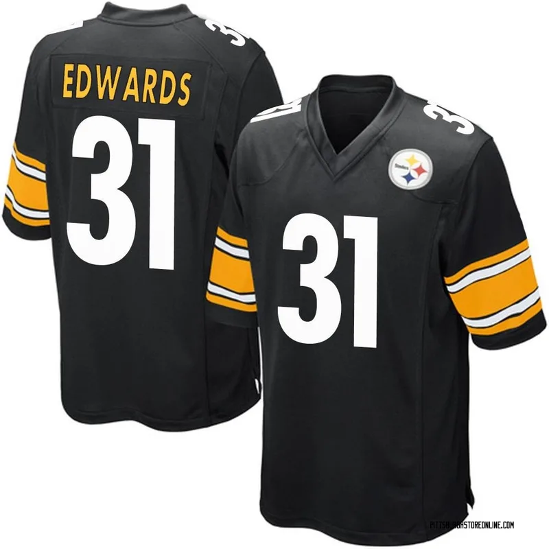 Black Youth Daijun Edwards Pittsburgh Steelers Game Team Color Jersey