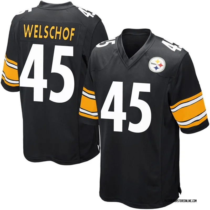 Black Youth Julius Welschof Pittsburgh Steelers Game Team Color Jersey