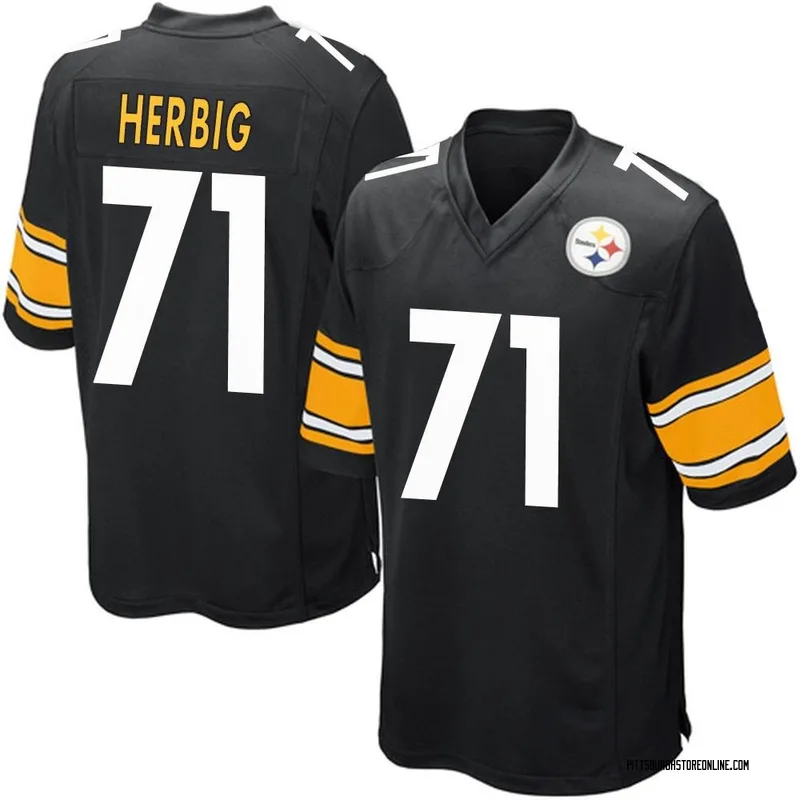 Black Youth Nate Herbig Pittsburgh Steelers Game Team Color Jersey