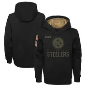 Black Youth Pittsburgh Steelers 2020 Salute to Service Pullover Performance Hoodie