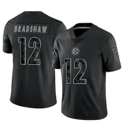 Black Youth Terry Bradshaw Pittsburgh Steelers Limited Reflective Jersey