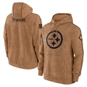 Brown Men's Pittsburgh Steelers 2023 Salute to Service Club Pullover Hoodie