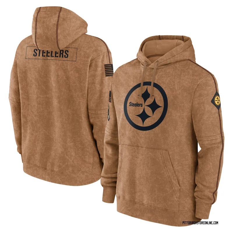 Brown Men's Pittsburgh Steelers 2023 Salute to Service Club Pullover Hoodie