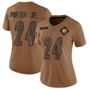 Brown Women's Joey Porter Jr. Pittsburgh Steelers Limited 2023 Salute To Service Jersey