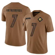 Brown Youth Ben Roethlisberger Pittsburgh Steelers Limited 2023 Salute To Service Jersey