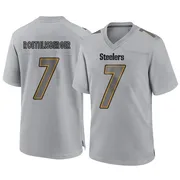 Gray Men's Ben Roethlisberger Pittsburgh Steelers Game Atmosphere Fashion Jersey