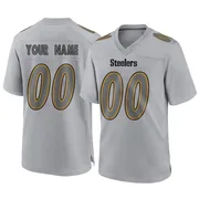 Gray Men's Custom Pittsburgh Steelers Game Atmosphere Fashion Jersey