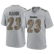 Gray Men's Joe Haden Pittsburgh Steelers Game Atmosphere Fashion Jersey