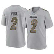 Gray Men's Mike Vick Pittsburgh Steelers Game Atmosphere Fashion Jersey