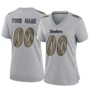 Gray Women's Custom Pittsburgh Steelers Game Atmosphere Fashion Jersey