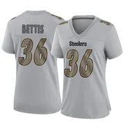 Gray Women's Jerome Bettis Pittsburgh Steelers Game Atmosphere Fashion Jersey