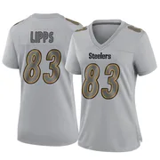 Gray Women's Louis Lipps Pittsburgh Steelers Game Atmosphere Fashion Jersey