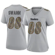 Gray Women's Lynn Swann Pittsburgh Steelers Game Atmosphere Fashion Jersey