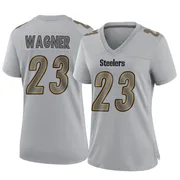 Gray Women's Mike Wagner Pittsburgh Steelers Game Atmosphere Fashion Jersey