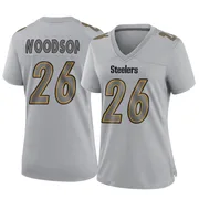 Gray Women's Rod Woodson Pittsburgh Steelers Game Atmosphere Fashion Jersey