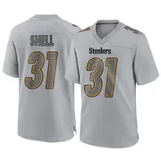 Gray Youth Donnie Shell Pittsburgh Steelers Game Atmosphere Fashion Jersey