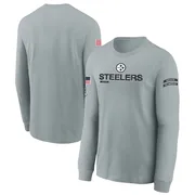 Gray Youth Pittsburgh Steelers 2024 Salute To Service Long Sleeve T-Shirt