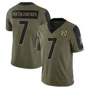 Olive Men's Ben Roethlisberger Pittsburgh Steelers Limited 2021 Salute To Service Jersey