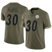 Olive Men's Carlins Platel Pittsburgh Steelers Limited 2022 Salute To Service Jersey