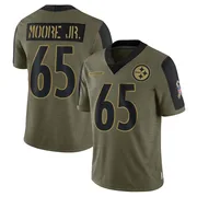 Olive Men's Dan Moore Jr. Pittsburgh Steelers Limited 2021 Salute To Service Jersey