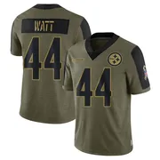 Olive Men's Derek Watt Pittsburgh Steelers Limited 2021 Salute To Service Jersey