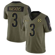 Olive Men's Dwayne Haskins Pittsburgh Steelers Limited 2021 Salute To Service Jersey