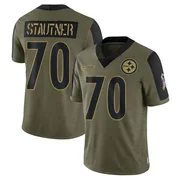 Olive Men's Ernie Stautner Pittsburgh Steelers Limited 2021 Salute To Service Jersey