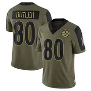 Olive Men's Jack Butler Pittsburgh Steelers Limited 2021 Salute To Service Jersey