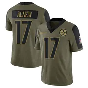 Olive Men's Jamal Agnew Pittsburgh Steelers Limited 2021 Salute To Service Jersey