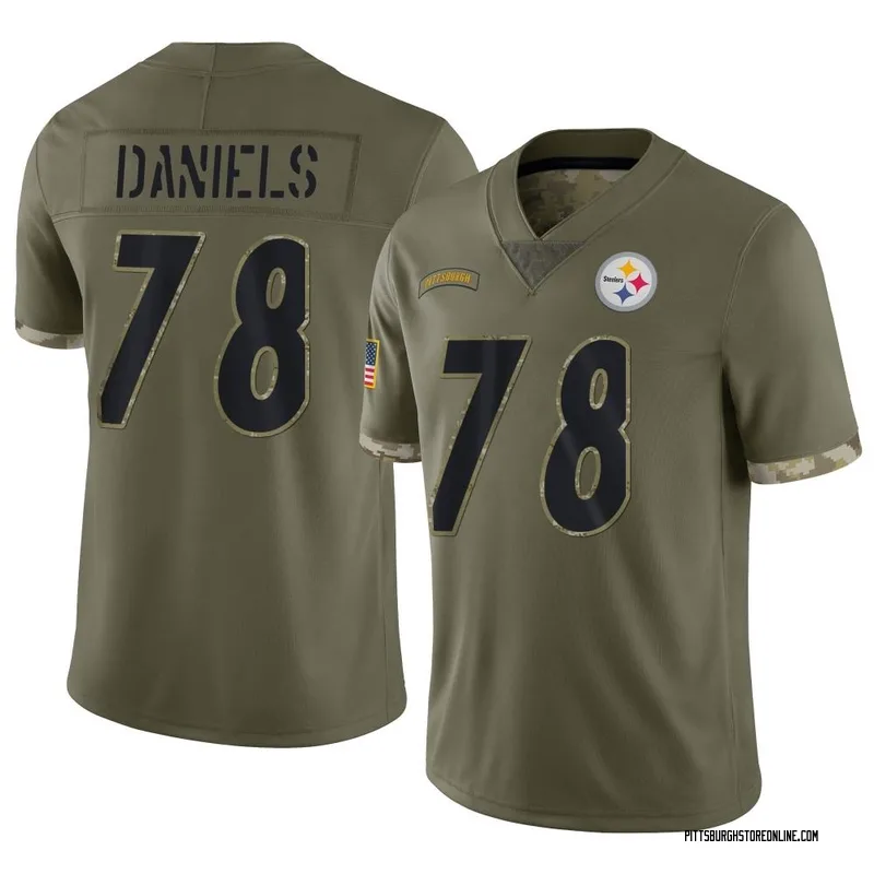 James Daniels Pittsburgh Steelers Youth Legend Olive Salute to Service  T-Shirt