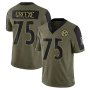 Olive Men's Joe Greene Pittsburgh Steelers Limited 2021 Salute To Service Jersey