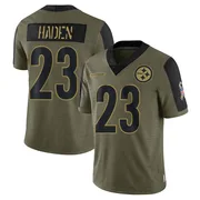 Olive Men's Joe Haden Pittsburgh Steelers Limited 2021 Salute To Service Jersey