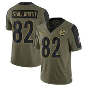 Olive Men's John Stallworth Pittsburgh Steelers Limited 2021 Salute To Service Jersey