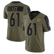 Olive Men's Logan Lee Pittsburgh Steelers Limited 2021 Salute To Service Jersey