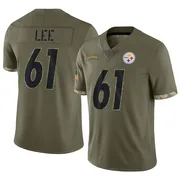 Olive Men's Logan Lee Pittsburgh Steelers Limited 2022 Salute To Service Jersey