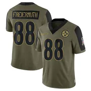 Olive Men's Pat Freiermuth Pittsburgh Steelers Limited 2021 Salute To Service Jersey