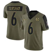 Olive Men's Shaun Suisham Pittsburgh Steelers Limited 2021 Salute To Service Jersey