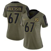 Olive Women's Calvin Anderson Pittsburgh Steelers Limited 2021 Salute To Service Jersey