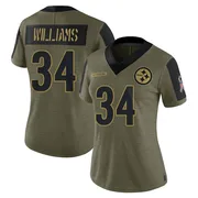 Olive Women's DeAngelo Williams Pittsburgh Steelers Limited 2021 Salute To Service Jersey