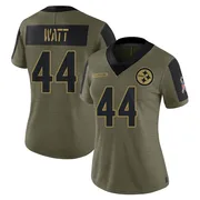 Olive Women's Derek Watt Pittsburgh Steelers Limited 2021 Salute To Service Jersey