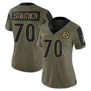 Olive Women's Ernie Stautner Pittsburgh Steelers Limited 2021 Salute To Service Jersey