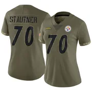 Olive Women's Ernie Stautner Pittsburgh Steelers Limited 2022 Salute To Service Jersey