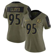 Olive Women's Greg Lloyd Pittsburgh Steelers Limited 2021 Salute To Service Jersey