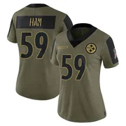 Olive Women's Jack Ham Pittsburgh Steelers Limited 2021 Salute To Service Jersey