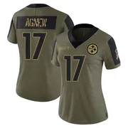 Olive Women's Jamal Agnew Pittsburgh Steelers Limited 2021 Salute To Service Jersey