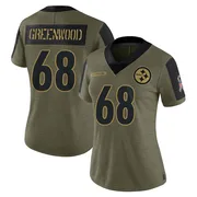 Olive Women's L.C. Greenwood Pittsburgh Steelers Limited 2021 Salute To Service Jersey