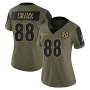 Olive Women's Lynn Swann Pittsburgh Steelers Limited 2021 Salute To Service Jersey