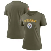 Olive Women's Pittsburgh Steelers Legend 2022 Salute To Service T-Shirt